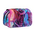 thumbnail image 1 of Disketp Neon Skull With Milkshake Estuche de Lápices de Doble Capa con Tapa Abatible y Cremallera, Organizador Escolar para Adolescentes y Adultos, 1 of 7