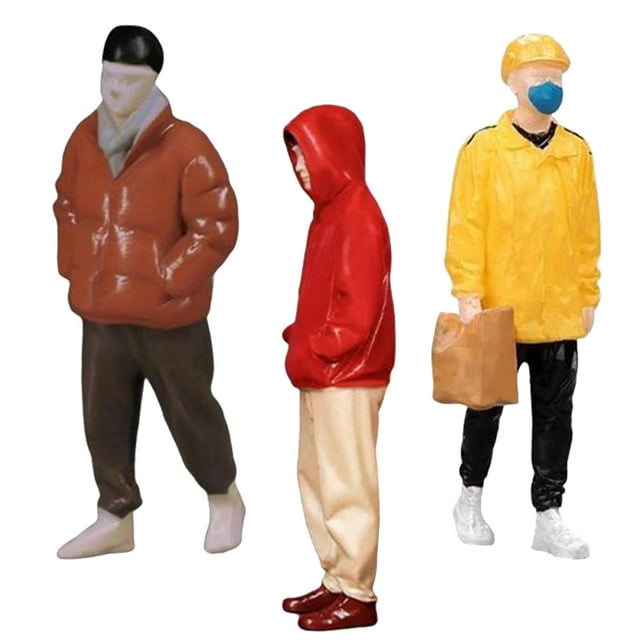 Figuras a Escala 1/32, Modelo de Tren, Figuritas Pintadas para Proyectos de Bricolaje, 3X Salvador Figuras de personas