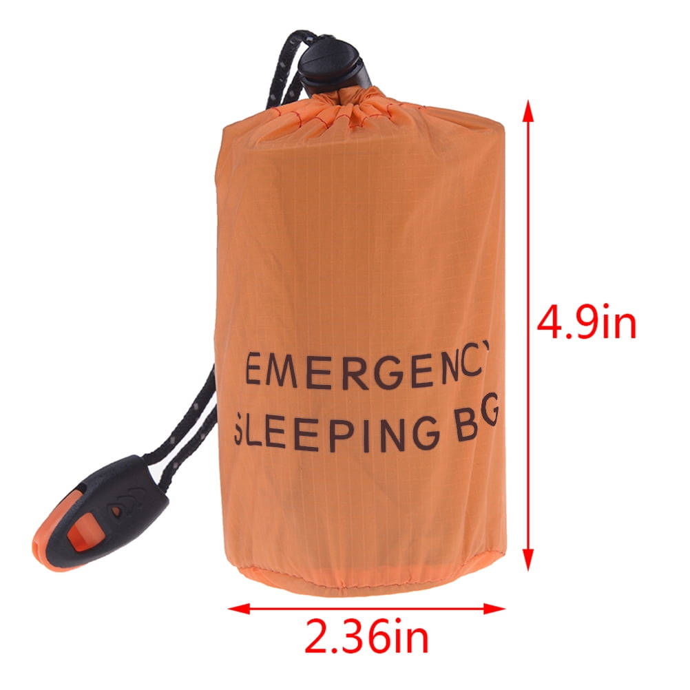 Reusable Emergency Sleeping Bag Waterproof Survival Camping Travel Bag &/Whist* 
