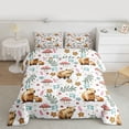 thumbnail image 2 of Homewish Cartoon Capybara Bedding Comforter Set,Rustic Flower Mushroom Twin Comforter Sets,White Brown Green Bedding Set For Girls Kids,Ultra Soft Home Decor Reversible,2-Piece, 2 of 8