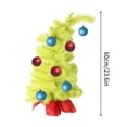 thumbnail image 3 of Arbre de Noël Artificiel Jaune Fantaisiste avec Ornements Rouges et Bleus, Design Courbé Unique, 24 Pouces, Décoration de Table pour les Fêtes, Bureau, Maison, Dortoir, Assemblage Facile, Durable, Pièce d'Accent Festive, 3 of 5