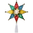 thumbnail image 2 of Northlight 8" Pre-Lit Red and Green Crystal 8-Point Star Christmas Tree Topper - Clear Lights, 2 of 6