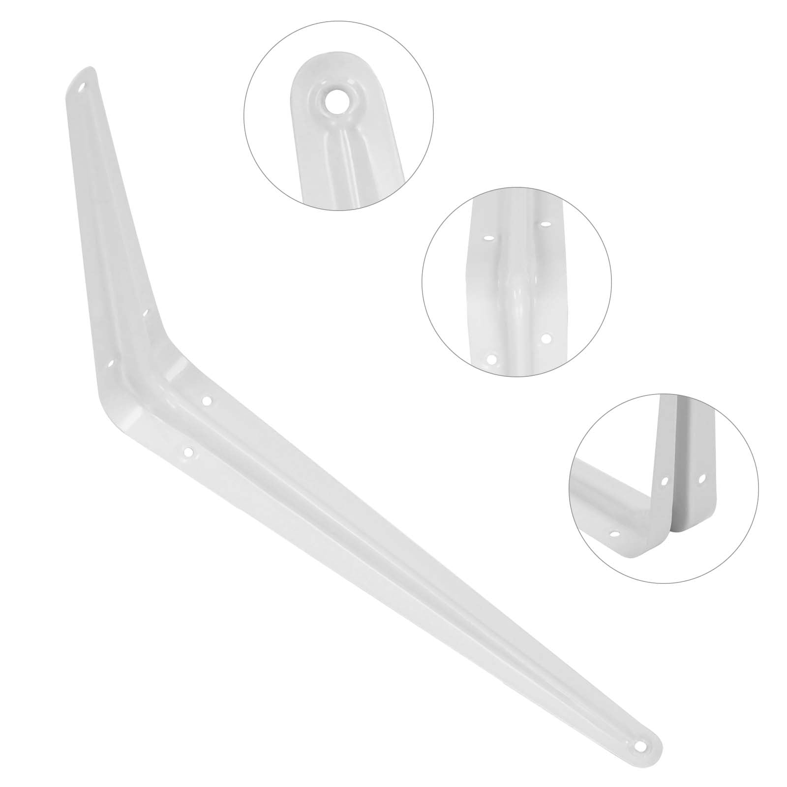 20 Pcs 8" x 10" inch Utility Metal Wall Shelf Corner Bracket Support, White Corner Brace L Brackets, Heavy Duty Shelf Bracket