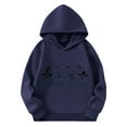 thumbnail image 2 of Piuwrlz Girl Winter Printed Hoodies Kids Hood Sweatshirts Long Sleeved Hoodie Pullover Navy Size 9 Years, 2 of 6