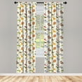 thumbnail image 5 of Ambesonne Cartoon Animal Window Curtains, Savannah Life Funny, Each 28" W x 63" L, Multicolor, 5 of 5