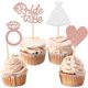 thumbnail image 1 of 24 piezas de decoración para magdalenas de novia con anillo de corazón, vestido de novia, ducha, para magdalenas, boda, compromiso, despedida de soltera, suministros para decoración de pasteles, 1 of 4