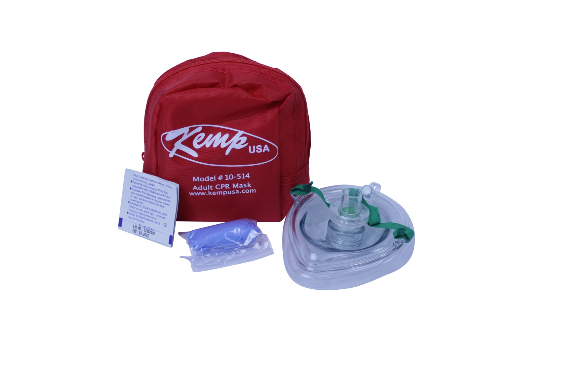 8" Clear And Red Standard CPR Cardiopulmonary Resuscitation Mask