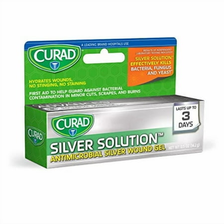 5 Pack Curad Silver Solution Antimicrobial Wound Gel, No Sting 0.5 Oz Each