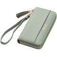 thumbnail image 1 of Bolso de mano plegable con borlas Wallet Travelambo para mujer, color verde floreciente, 1 of 9