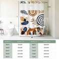 thumbnail image 5 of Brown Nave Blue Boho No Hook Shower Curtain with Snap in Liner, Modern Geometric Botanical Double-Layer Waterproof Shower Curtains for Bathroom Hotel Bathtub, Mesh Top & Small Stall 36"x72", 5 of 9