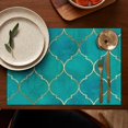 thumbnail image 3 of Set of 6 Abstract Plaid Placemats Machine Washable Durable Linen Table Mats Heat Resistant Wrinkle Free Modern Checkered Place Mats for Dining Table Kitchen Easy to Clean, 3 of 4