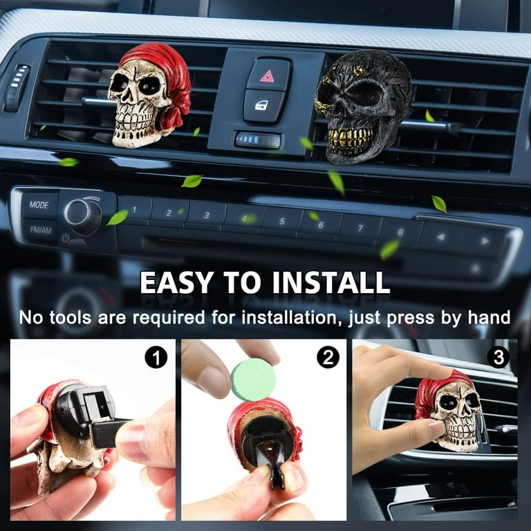 SUPVOX 6 Pcs Skeleton Car Decoration Car Air Freshener Skull Car Vent Clips  Air Vent Clips Car Accessories Essential Oil Accessories Clip-on Car