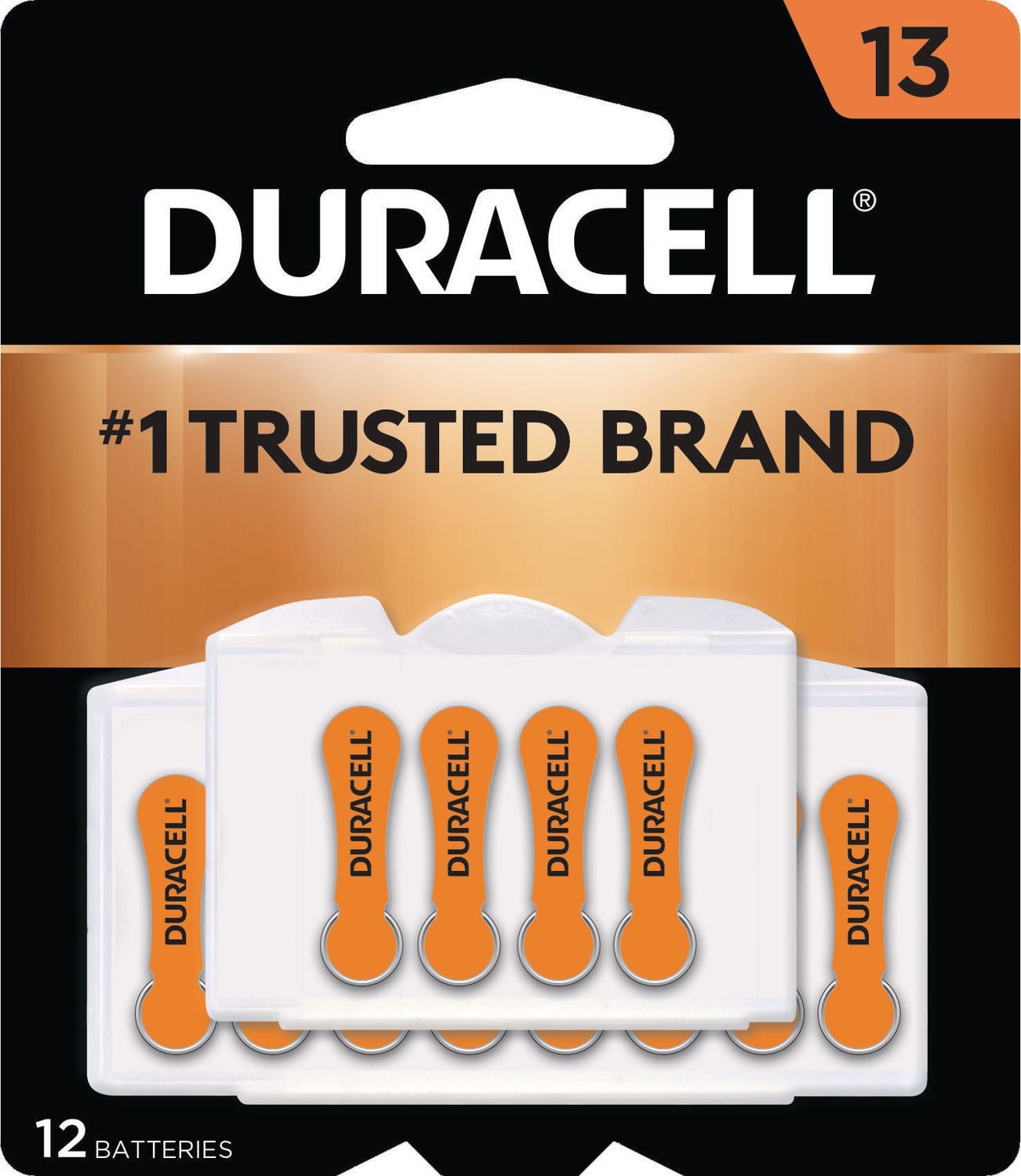 Duracell Hearing Aid Batteries with Easy-Fit Tab, Size 13, 12 Pack