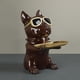 thumbnail image 2 of Estatua de bulldog, genial, creativa, decorativa, moderna, bandeja, artesanía para la mesa del comedor. marrón, 2 of 9