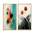 thumbnail image 2 of Designart "Organic Otherworldly Blessings Retro Abstraction" Minimalism Framed Wall Art Set Of 2 - Transitional Turquoise Framed Wall Art Set Of 2, 2 of 6