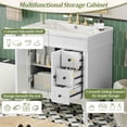 thumbnail image 4 of viswild 30" Bathroom Vanity with Ceramic Sink, Soft Close Doors & Drawers, Solid Wood Storage Cabinet, U Shelf, Modern Design, White, 4 of 10