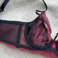 thumbnail image 5 of BRGZLK Lace Bralette for Women Trendy Wireless Lift Breathable Mesh Unlined Bras,Everyday Bras Comfortable Minimizer Bra Wine XL, 5 of 5
