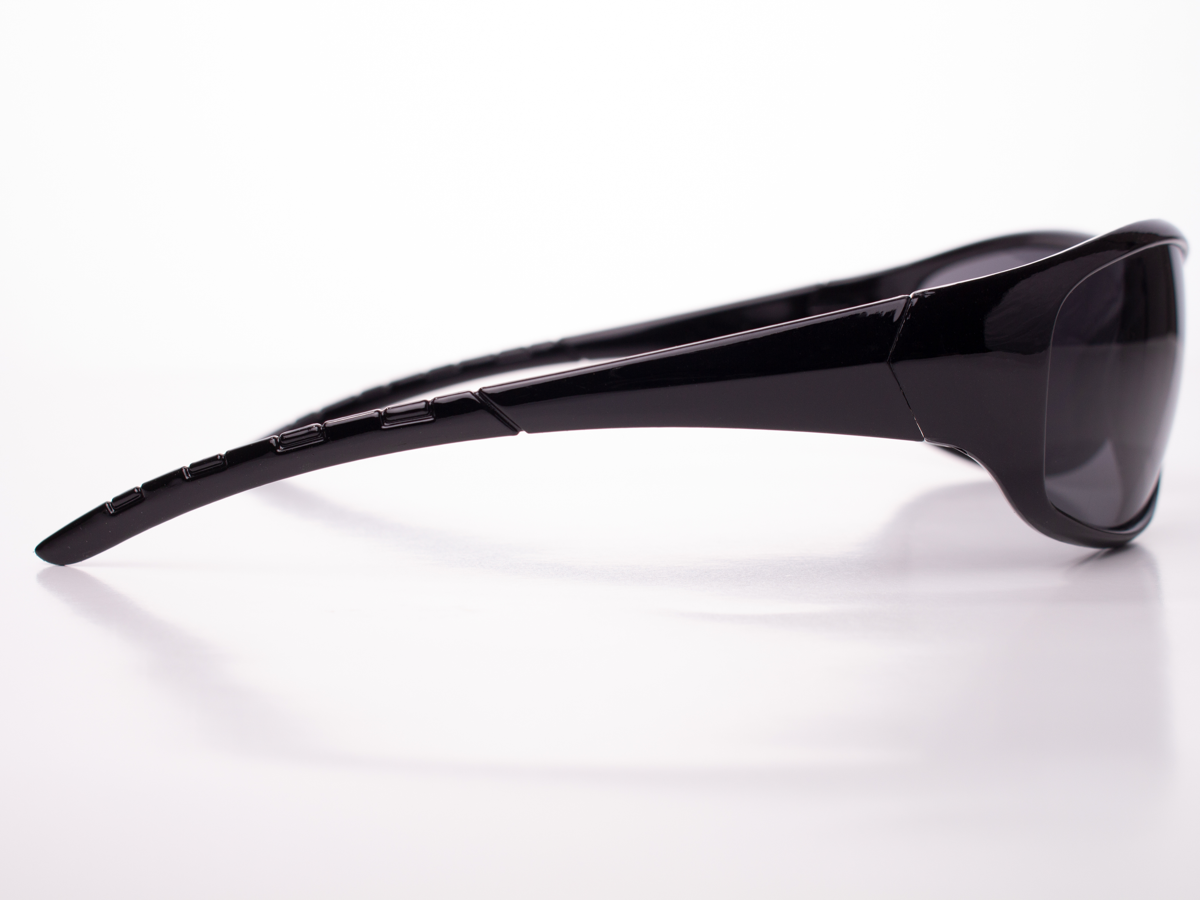 Men's Driving Wrap Sport Sunglasses, Black Oval Lens, Gloss or Matte Black Frame - image 2 of 3