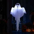 thumbnail image 4 of Halloween Hanging Light up Ghost with Spooky Purple LED Light, 31.5" White Ghosts, Halloween Hanging Decoration for Front Yard Patio Lawn Garden Party Decor Indoor Outdoor (2PC), 4 of 7