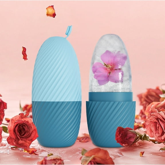 Ice Molds for Reusable Massage Silicones Ice Facial Roller Face And Eye Ice Roller Facial Beauty Ice Roller Care Tools with 2 in 1 Facial Roller and Travel Gift for Men Women Clearance