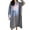 Grey, variant on comerut Women Dress Warm Breathable O Neck Long Sleeve Loose Knee Length Pajamas for Winter