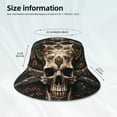 thumbnail image 3 of Bingfone Metal Style Horned Skull Bucket Hat for Men Women,Packable Reversible Printed Sun Hats,Fisherman Outdoor Travel Hiking Beach Caps, 3 of 7
