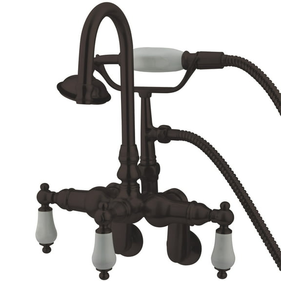 Kingston Brass CC305T5 Vintage Adjustable Center Wall Mount Tub Faucet, Oil Rubbed Bronze