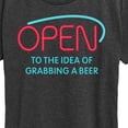 thumbnail image 3 of Instant Message - Open Sign Grabbing Beer - Women's Short Sleeve Graphic T-Shirt, 3 of 6