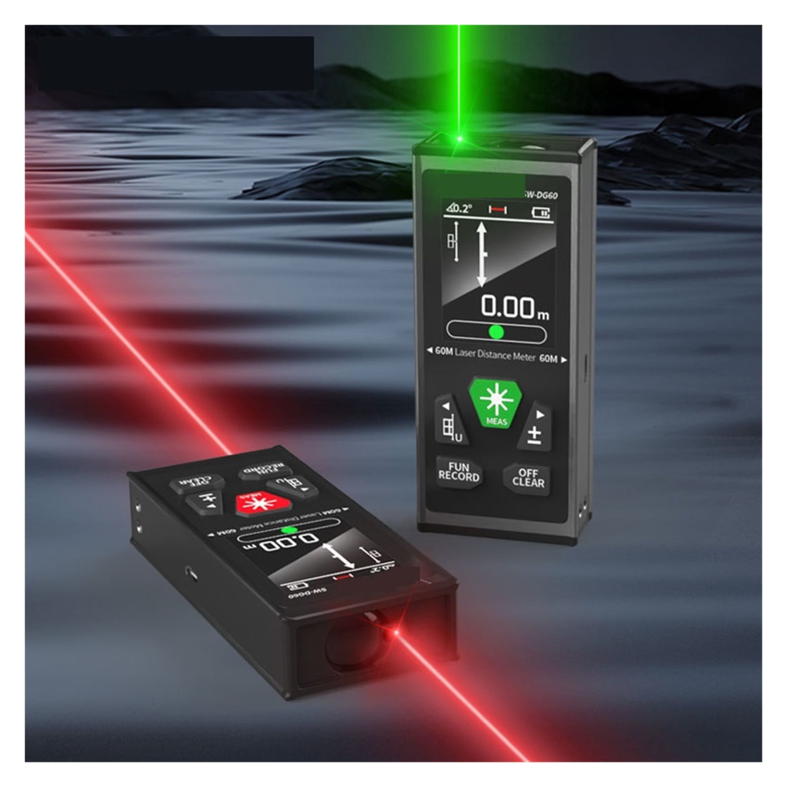 Bilateral Ranfinder 120M 200M Digital Recharable Distance Meter With Level Bubble,Built-in Lithium Battery Tool ,High Accuracy Position