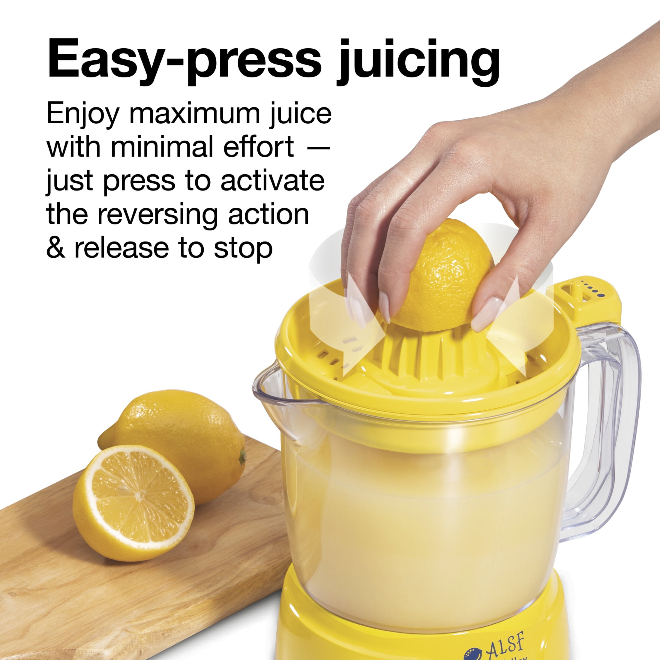 Proctor Silex Electric Citrus Juicer, 34 oz, 2 Reamers, Supports