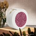 thumbnail image 6 of Yiaed Rose Leopard Print Print Travel Jewelry Case Bridesmaid Gift Boxes Jewelry Travel Organizer Small Round Jewelry Box Mini Storage-White, 6 of 7