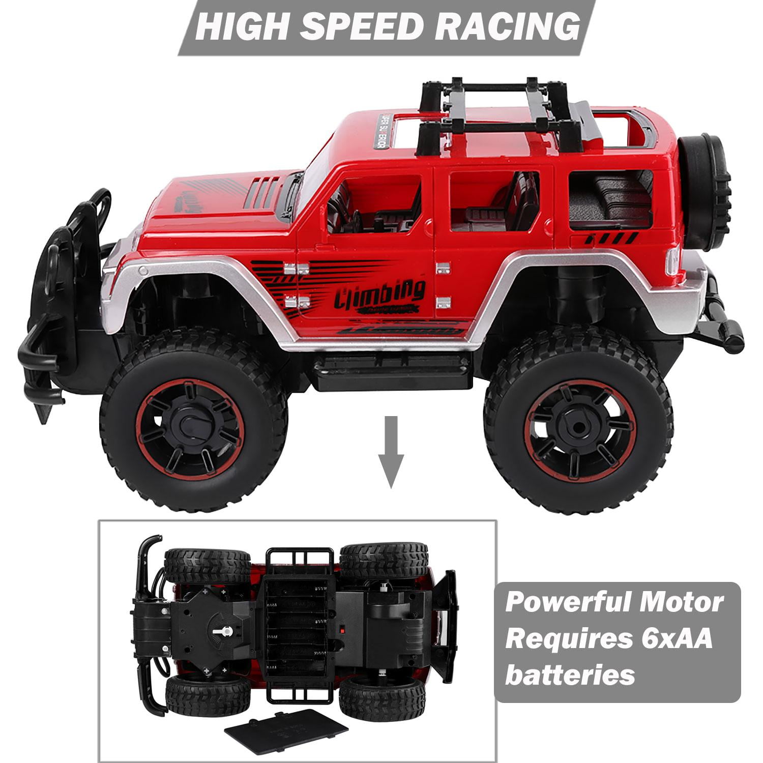 Remote Control Racing Jeep 1:16 Scale Radio Control Sports Car with Flashing Lights, Ideal Christmas Gift for Kids