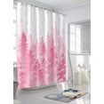 thumbnail image 3 of Winter Watercolor Pink Trees Shower Curtain Set ，Waterproof Fabric Shower Curtains Snowflake Plant Christmas Gradient Shower Curtains for Bathroom,Bathroom Decor 72"x84", 3 of 6