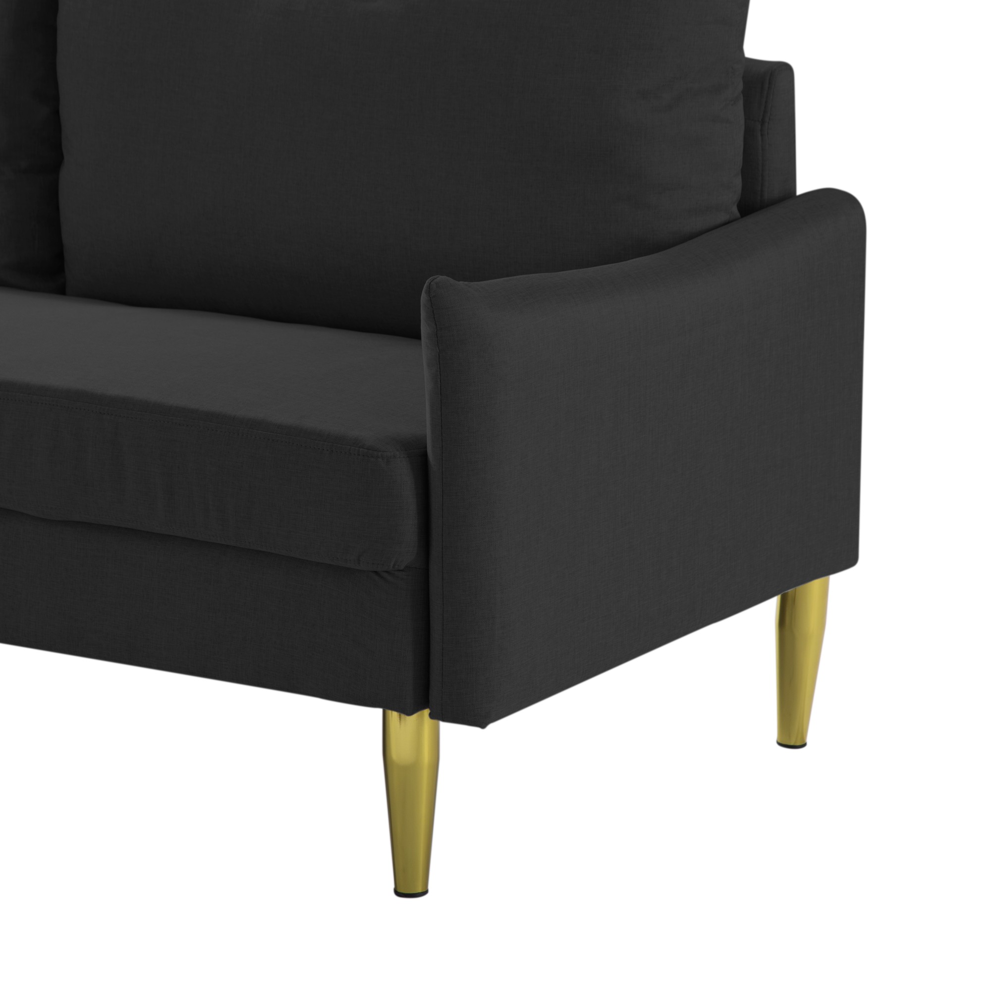 Gewnee 66.9-inch Modern Style Sofa - with Removable and Washable Back Cushion Covers / Gold Tapered Metal Legs. Suitable for Living Rooms / Bedrooms