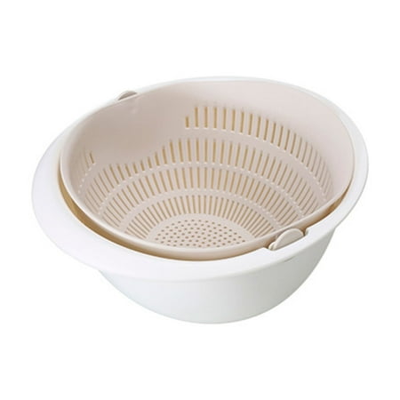 

Plastic Double Dishwashing Basket Draining Basket Kitchen Basket Household Fruit Bowl Multifunctional Round Dishwashing Basin Fruit Basket