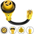 thumbnail image 1 of Kohree Dogbone Heavy Duty RV Power Cord Plug Adapter, 15Amp Male to 30Amp Female with Twist Lock, LED Indicator, 1 of 9