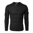 thumbnail image 2 of H2H Mens Casual Slim Fit Pullover Sweaters Knitted Henley Button Closure Long Sleeve Thermal (CMOSWL042), 2 of 6