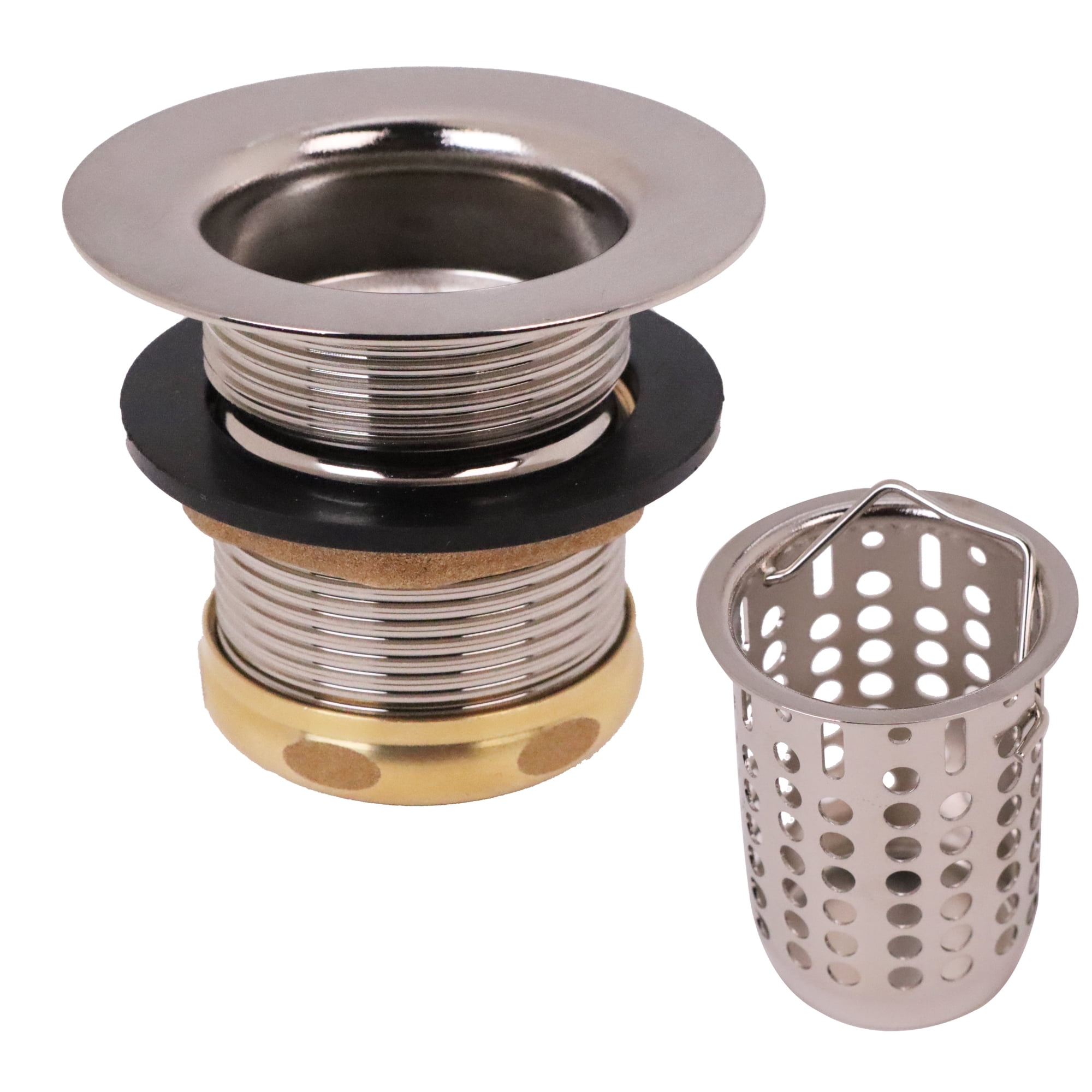 Westbrass Junior Bar and Laundry Sink Drain Assembly with Removable Strainer Basket, Satin Nickel