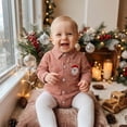 thumbnail image 2 of Mnyotv Christmas Outfits for Infants Embroidered Plaid Long Sleeve Bodysuits Baby Boys Rompers Size 12-18 Months, 2 of 5