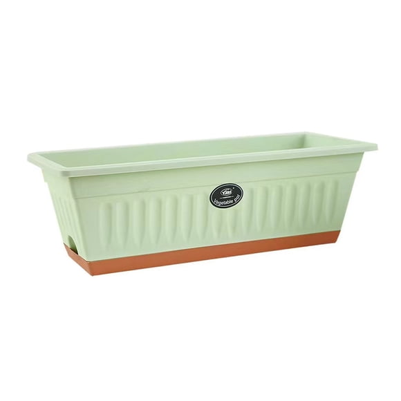 Cateissary Macetas de plástico para flores, caja Rectangular para cultivo de verduras, cesta para plantar, jardinera con orificio de drenaje para Jardín y Patio Verde