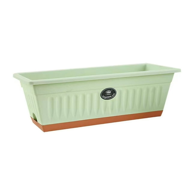Baohd Flower Pots Rectangular Vegetables Growing Planting Family Plant Drainage Hole Planter for Balcony Patio Outdoor Green