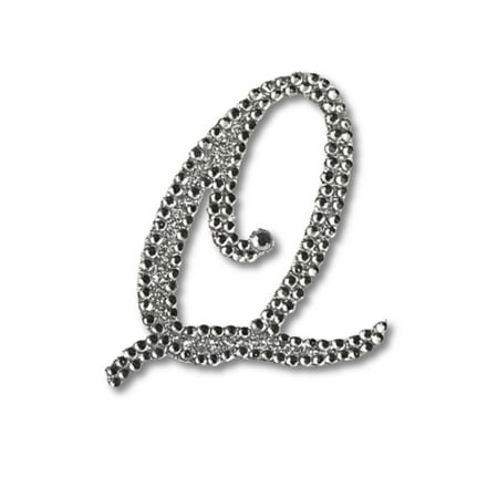 Mardi Gras Spot Glitter Script Letter "Q" (Each)