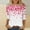 Multicolor, variant on mihongmao Valentine Tops for Women Round Neck Ladies' Casual Day Printed Round Neck Three Quarter 3/4 Sleeve T-shirt Loose Top Quarter Round Neck Top/shirt Multicolor 4X