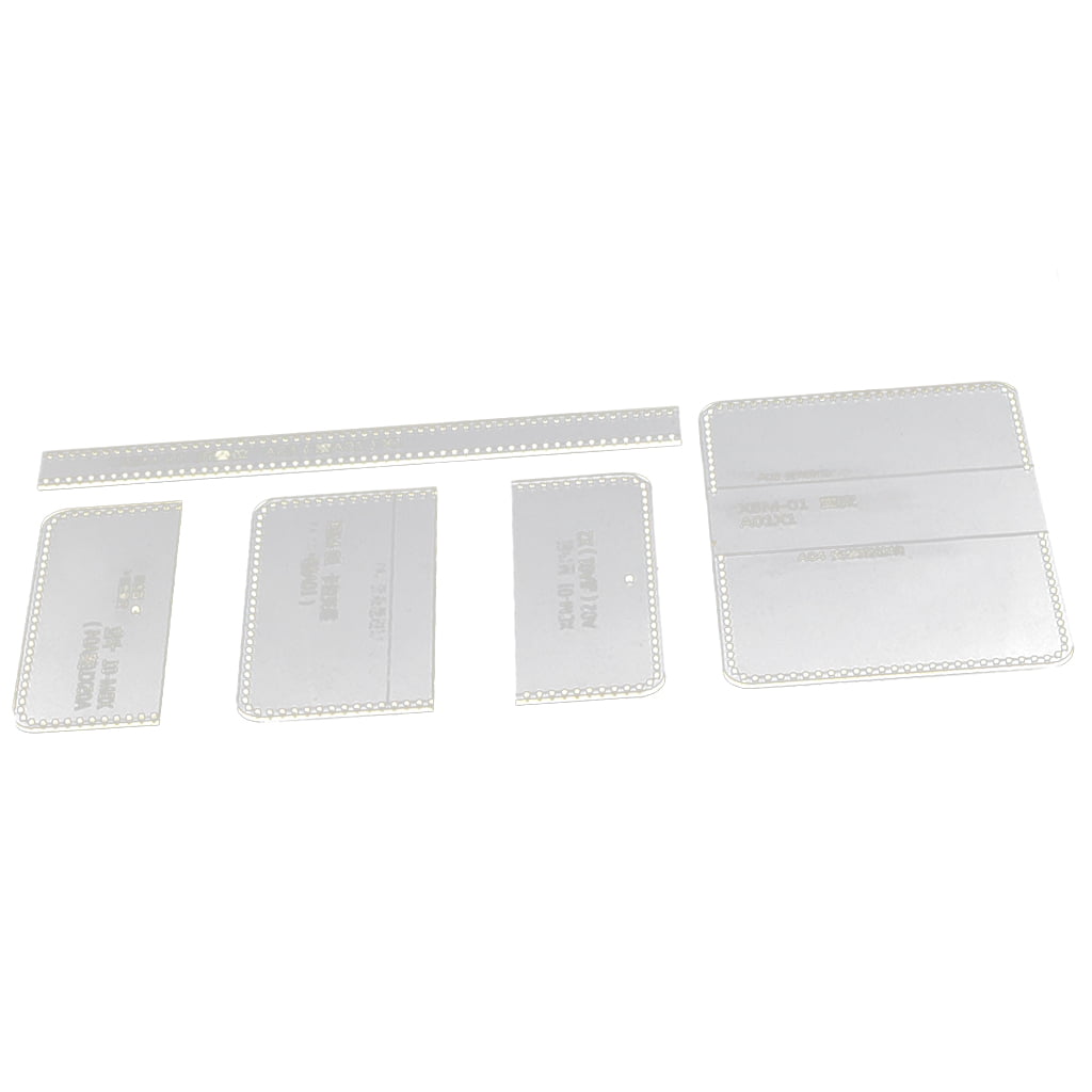 5x/Set Clear Acrylic Wallet Pattern Stencil Template Leather Craft DIY Tool 
