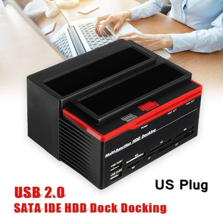 External Dual 2.5/3.5'' SATA IDE HDD Mobile Hard Disk Box Hard Drive Docking Clone Card Reader (Best Program To Clone A Hard Drive)
