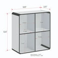 thumbnail image 3 of Kings Brand Furniture Dothan Wood 4-Cubed Open Bookcase - Storage Shelf Organizer Bookshelf, Sage Green, 3 of 5