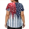 thumbnail image 5 of KDDYLITQ 250th Anniversary Independence Day Shirts for Women Causal 250th Birthday V Neck T-Shirts Independence 250 Years Birthday Freedom Blouses Usa Flag Floral Short Sleeve Tops Light Blue L, 5 of 6