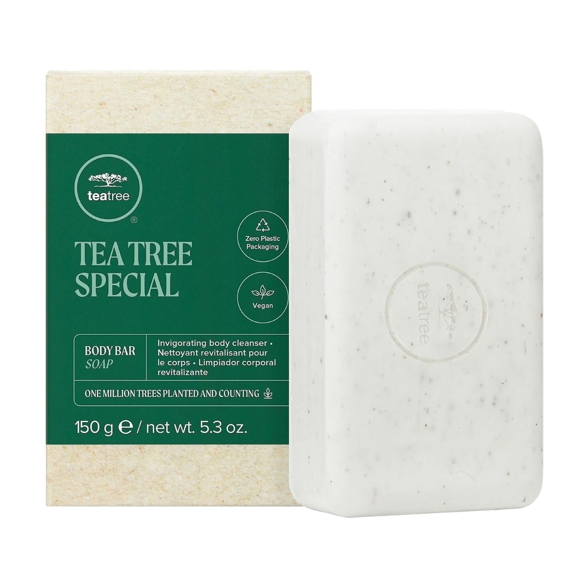 Tea Tree Body Bar Soap, Deep Cleans + Exfoliates, For All Skin Types, 5.3 oz.