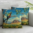 thumbnail image 3 of Orinice Parrot Tree Branch Desert Landscape Graphic Decorative Pillow Cover 20x20in, 3 of 5