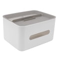 thumbnail image 2 of Servilletero, Cubierta De Caja De Pañuelos De Gran Capacidad De Apertura Amplia, Resistente A Caídas, Almacenamiento De Papelería De Plástico Para Sala De Estar, 2 of 7